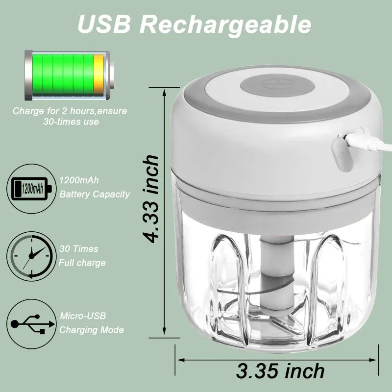 250ML Electric Garlic Grinder Household Multifunctional Meat Grinder