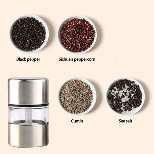 1 PCS Portable Manual Salt Pepper Grinder Stainless Steel Mini Mill