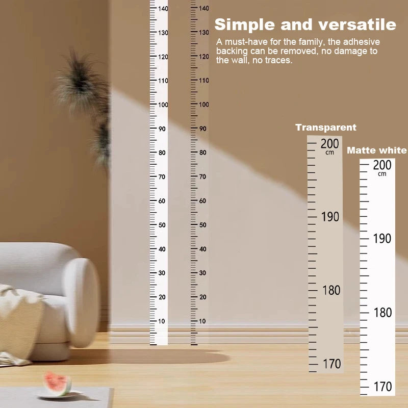 Height Measurement Wall Sticker 0-2m Removable Without Damaging Walls