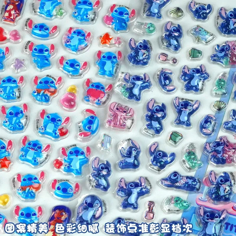 Genuine Stitch 3d Stereo Crystal Sticker Cute Cartoon Hand Account DIY