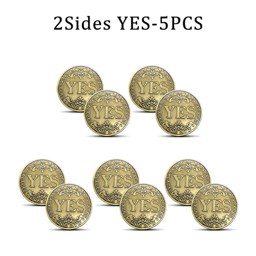 YES NO Decision Coins Magic Coin Collections Good Luck Vintage Antique