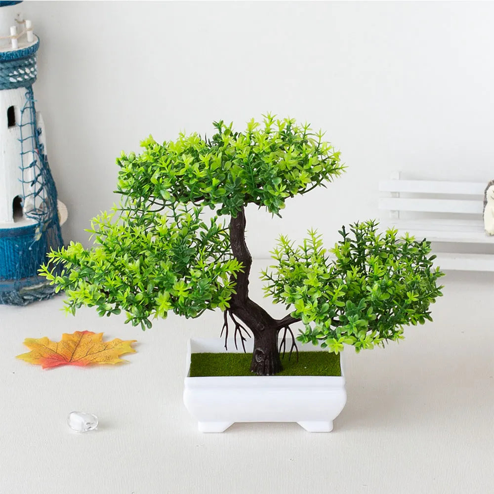 Artificial Plastic Plants Bonsai Small Tree Pot Fake Plant Potted