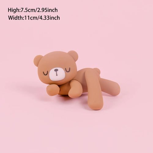 Pink Blue Bear Cake Topper Bear Doll Ornaments Insert Birthday Cake