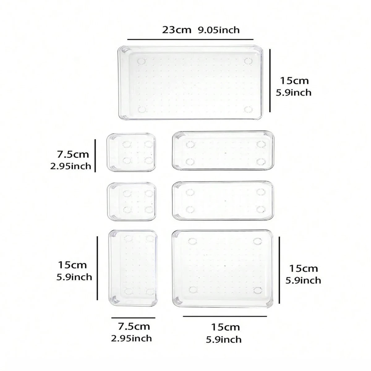 7 件套 Desk Drawer Organizers Set Plastic Bathroom Storage Makeup