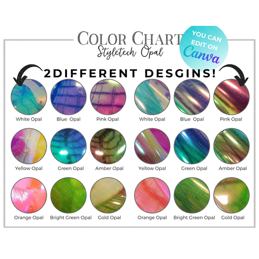 Style-tech Opal Adhesive Vinyl Digital Download Color Chart