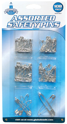 Great Lakes Wholesale 205578 108 PC Safe Pin Assorted