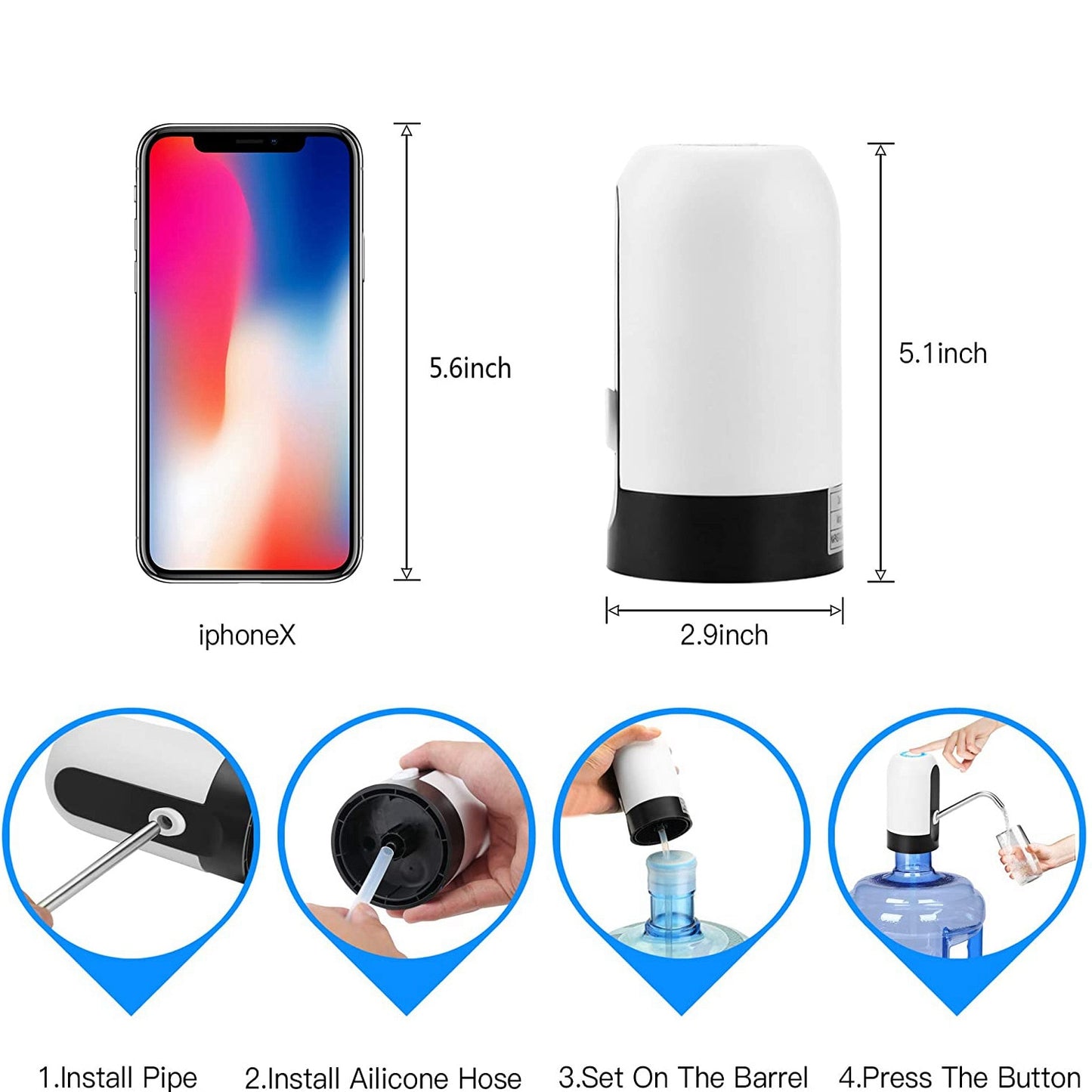 المياه زجاجة مضخة USB شحن السيارات التبديل الشرب موزع شحن المياه مضخة