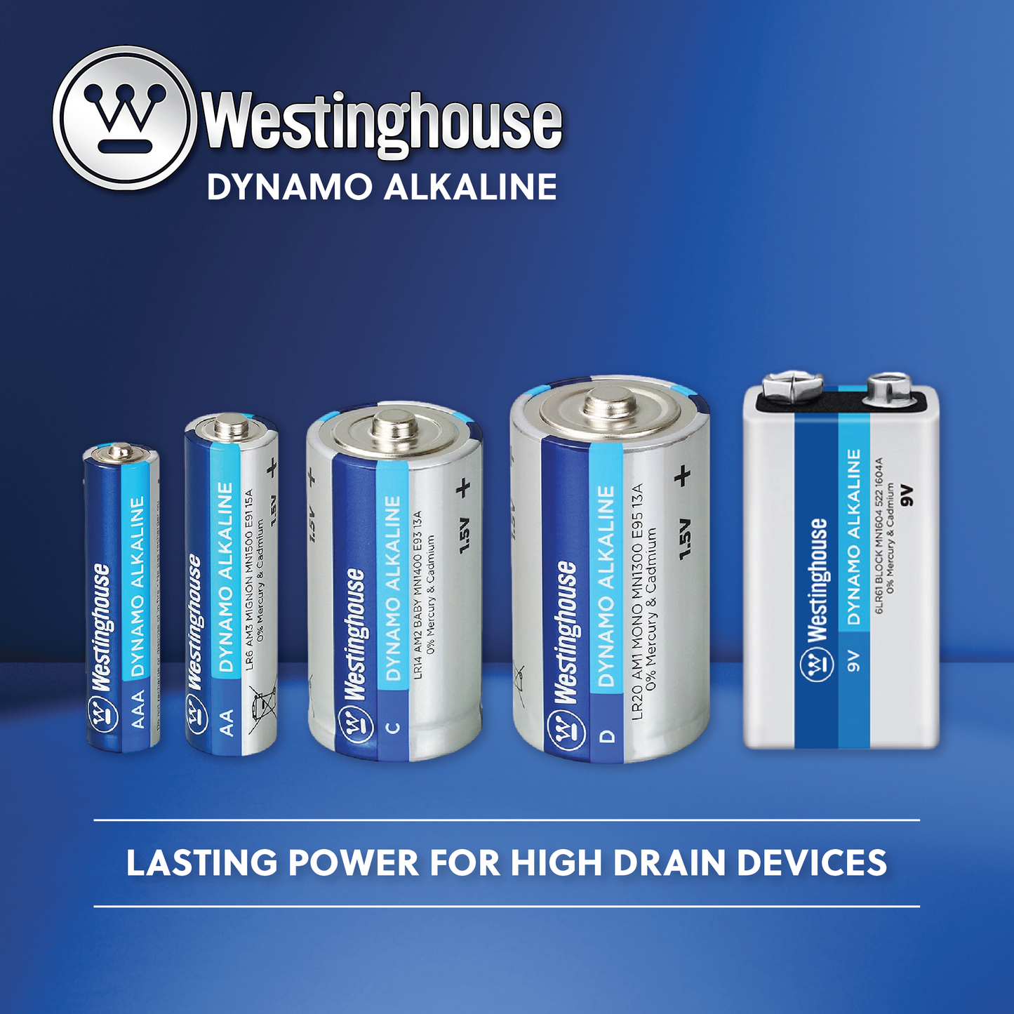 Westinghouse D Dynamo Alkaline Shrink Pack of 2