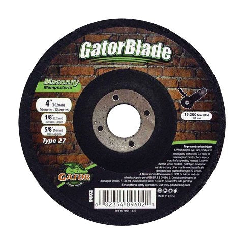 Gator Grit 9602 4 x 0.12 x 0.64 in. Masonry Wheel