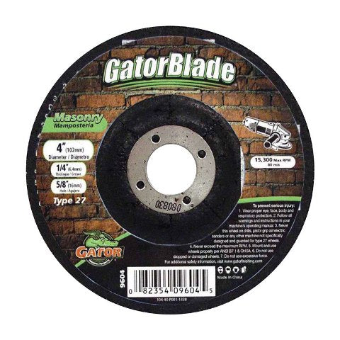 Gator Grit 9604 4 x 0.25 x 0.64 in. Masonry Wheel