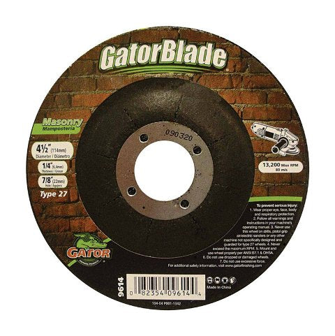 Gator Grit 9614 4.5 x 0.25 x 0.88 in. Masonry Wheel