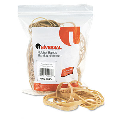 Universal 00454 Rubber Bands- Size 54- Assorted Lengths- 1/4lb Pack