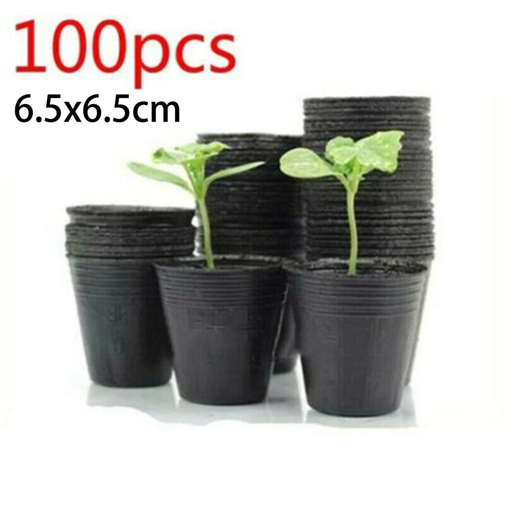 100 Piece Plant Pots for Indoor Outdoor Gardening with Drainage Holes and Breathable Plastic for Optimal Root Environment