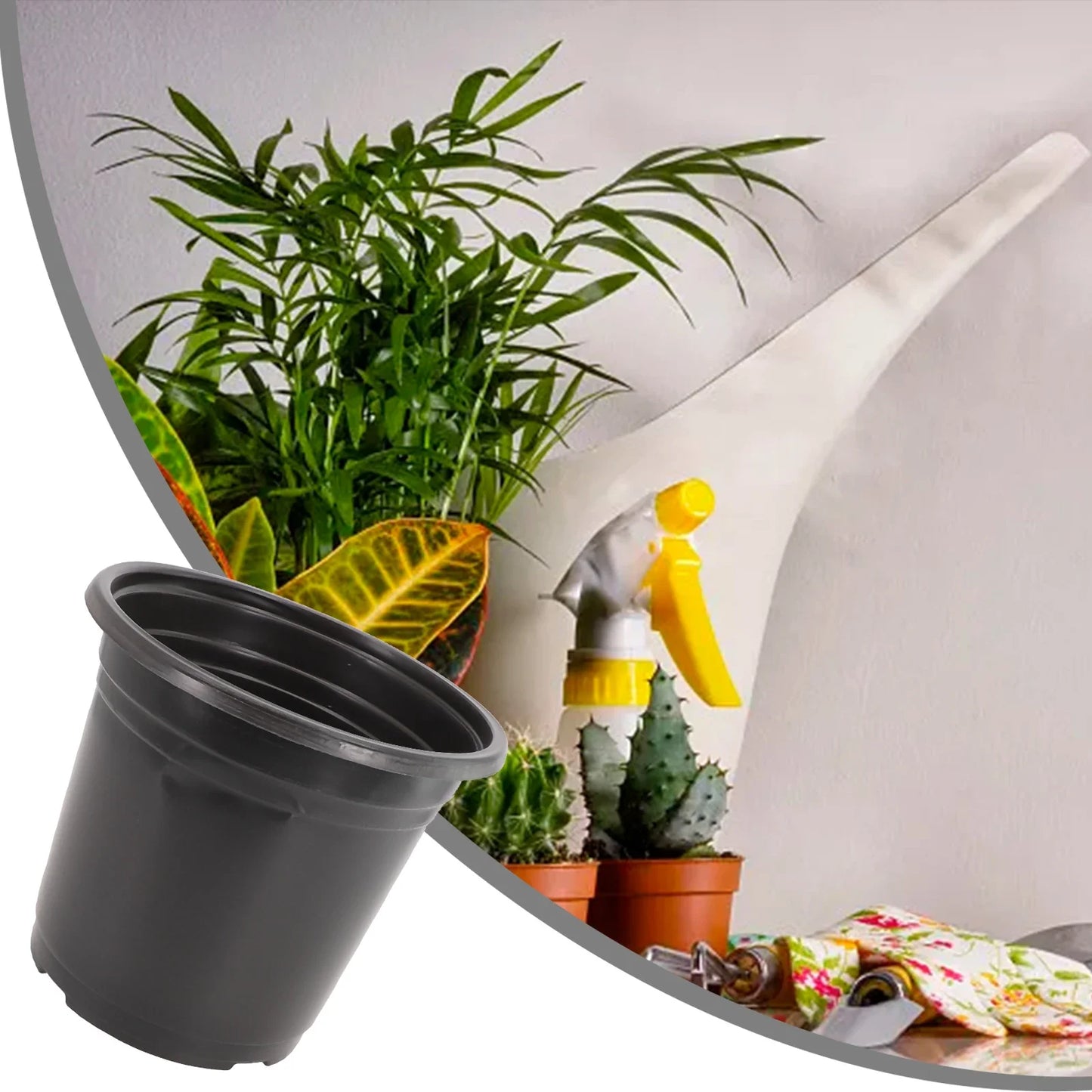 Black Plastic Flower Pot Designed for Aloe Vera Bonsai Orchid Pothos Snake Plant Succulent Herbs Mint Tulip and Daisy Plants