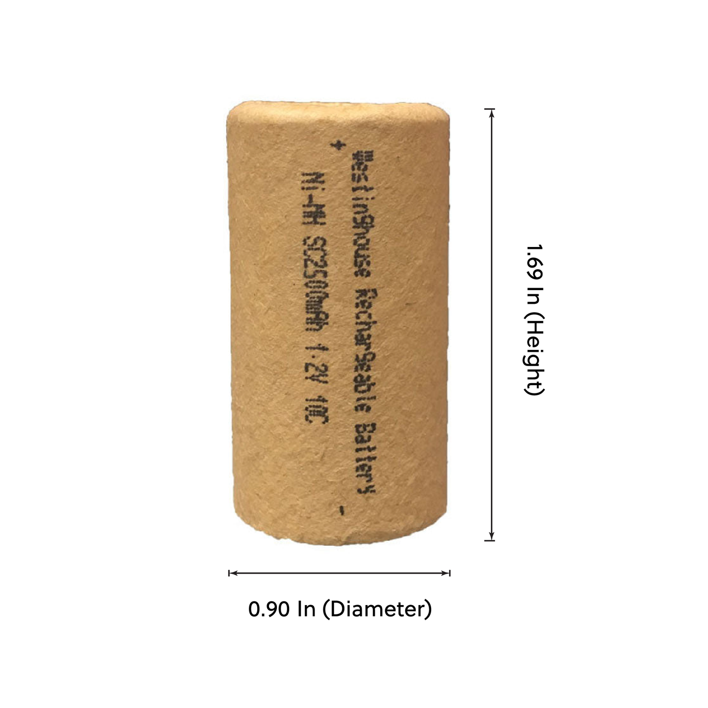 Westinghouse High Rate Sub C Ni-Mh Flat Top 2500mAh